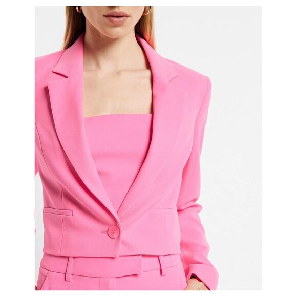 Express Gum Pop One-Button Cropped Blazer Size XS - Picture 7 of 8
